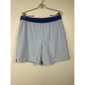 Fabletics‎ The Fundamental Shorts Men M Blue 7' Stretch Liner Anti Odor Wicking